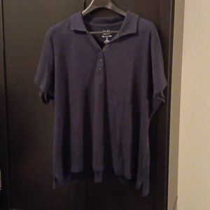 CROFT & BARROW Women's Navy Blue Polo Short Sleeve Size 2X